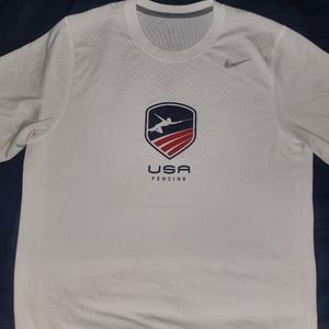 Womens Nike Athletic USA Fencing Drifit shirt. Large